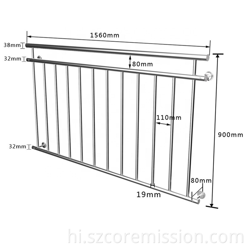 Anti Rust Stainless Steel Indoor Balcony Railing